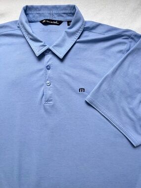 Travis Mathew Sky Blue Polo shirt with Subtle Logo XXL